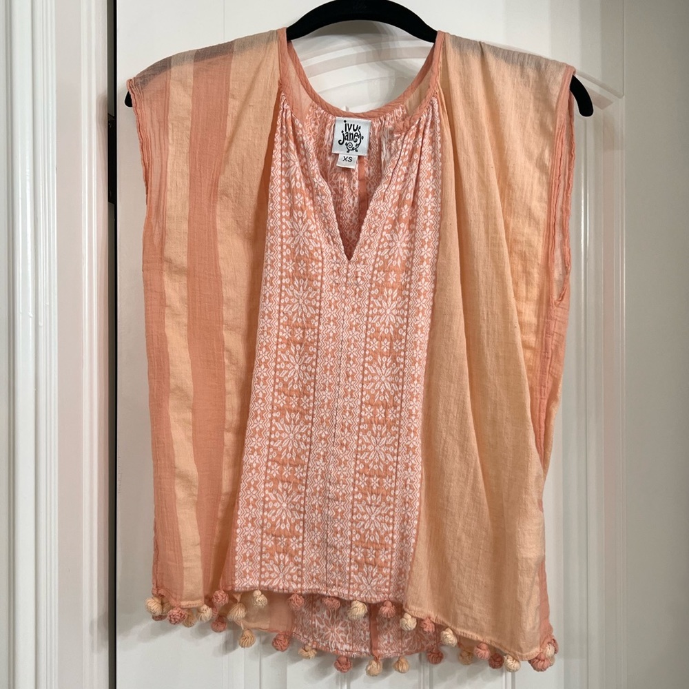 Ivy Jane peach linen top